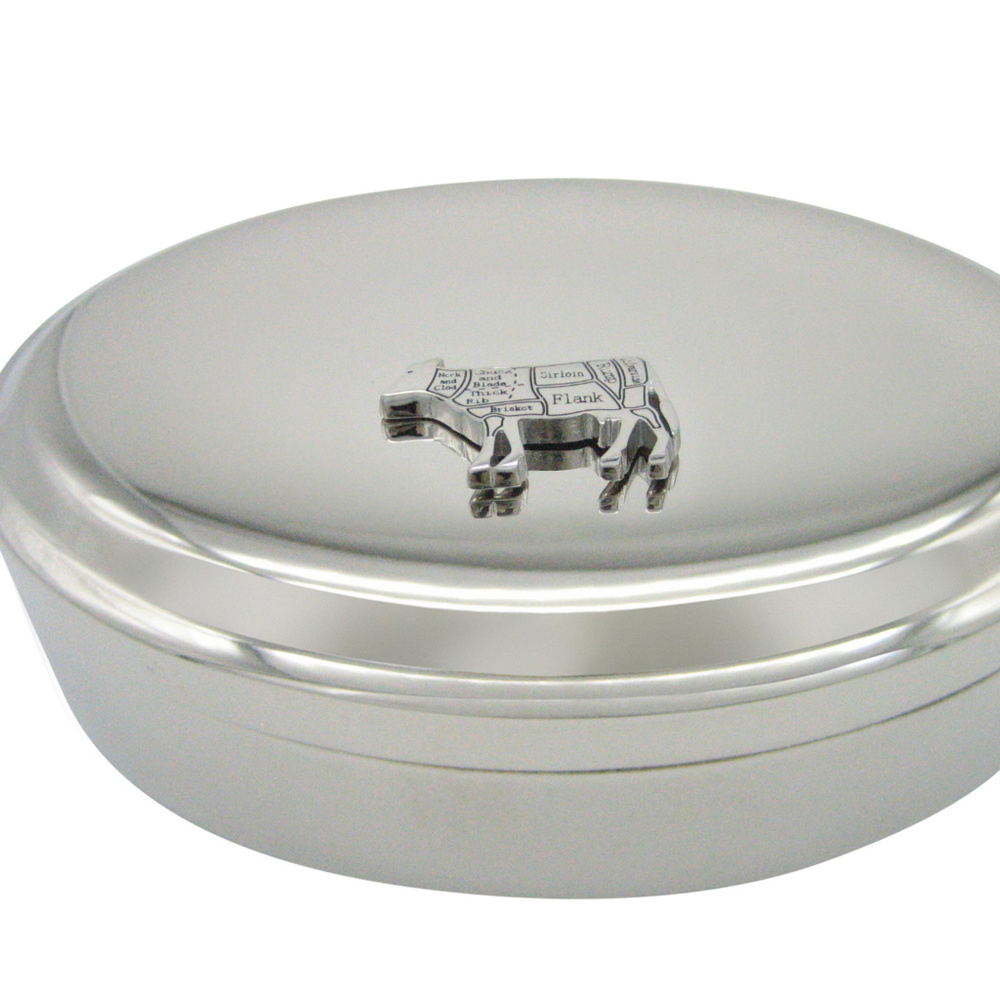 Beef Butchers Cut Pendant Oval Trinket Jewelry Box